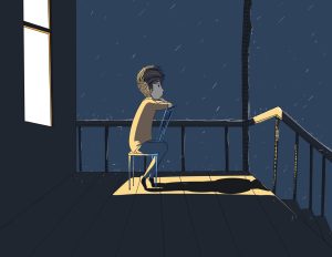 Person sitting alone in the rain at night, capturing the feeling behind why do I feel lonely in my relationship